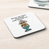より多くのチョコレートのユーモア コースター (左側)