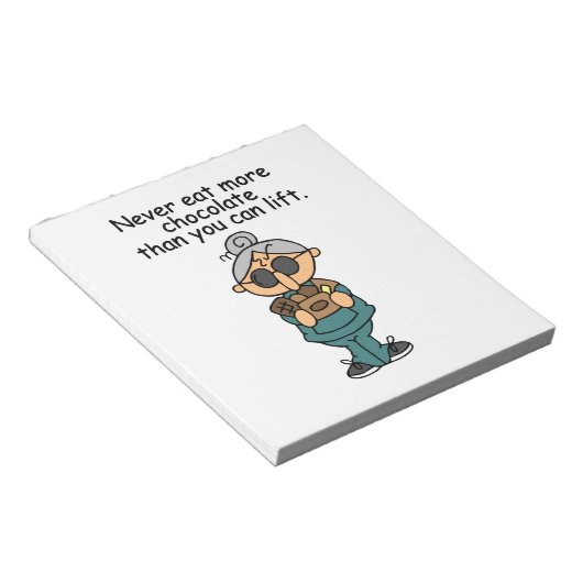 より多くのチョコレートのユーモア ノートパッド (アングル)