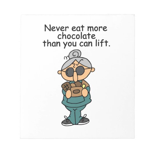 より多くのチョコレートのユーモア ノートパッド (正面)