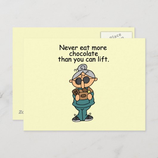 より多くのチョコレートのユーモア ポストカード (正面/裏面)