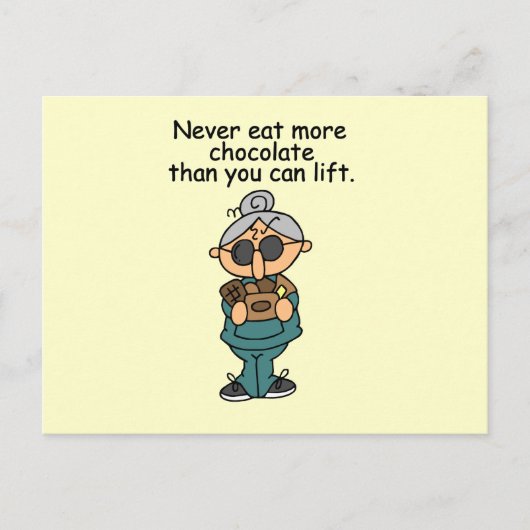より多くのチョコレートのユーモア ポストカード (正面)