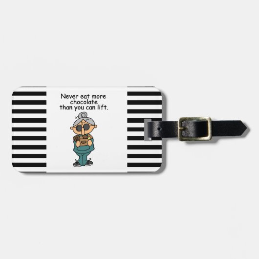 より多くのチョコレートのユーモア ラゲッジタグ (正面横)