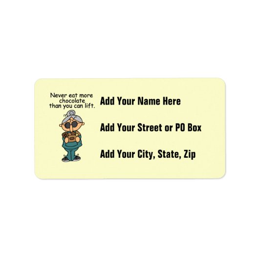 より多くのチョコレートのユーモア ラベル (正面)