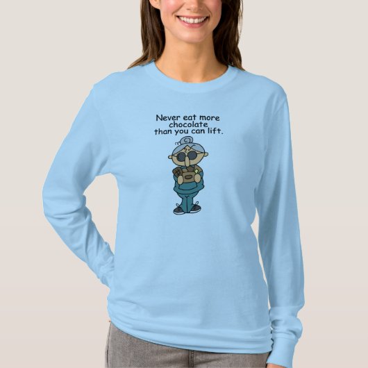 より多くのチョコレートのユーモア Tシャツ (正面)