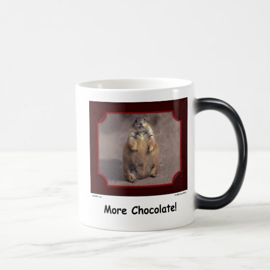"より多くのチョコレート!" リスのマグ モーフィングマグカップ (右)