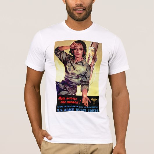 より多くのナースが必要～ナース隊 Tシャツ (正面)