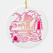 より多くのピンクキャンパーバンマウンテン自然愛好家を探索 セラミックオーナメント (裏面)