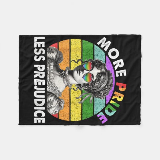 より多くのプライドより少ない偏見プライド月Lgbtqゲイル フリースブランケット (正面(横))