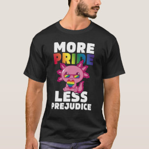 より多くのプライドより少ない偏見Axolotl LGBT AllyゲイPr Tシャツ