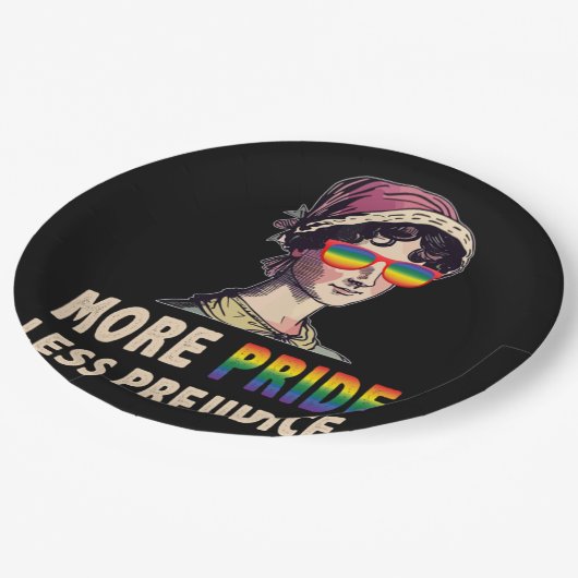 より多くのプライドより少ない偏見Lgbtのゲイ誇りを持った同盟国 ペーパープレート (アングル)