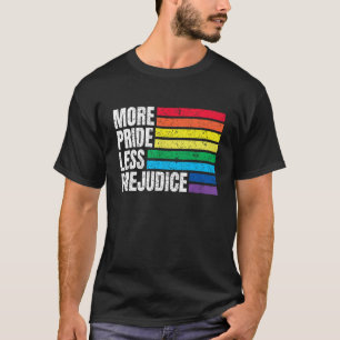 より多くのプライドより少ない偏見Lgbtのゲイ誇りを持った同盟国 Tシャツ