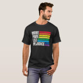 より多くのプライドより少ない偏見Lgbtのゲイ誇りを持った同盟国 Tシャツ (正面フル)