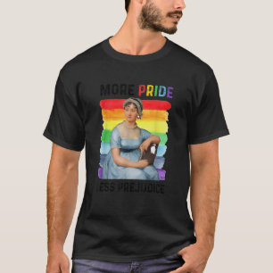 より多くのプライドより少ない偏見LGBTゲイプライド月男性 Tシャツ