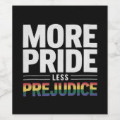 より多くのプライドより少ない偏見LGBTゲイプライド月 ワインラベル (シングルラベル)