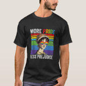 より多くのプライドより少ない偏見Lgbtゲイ誇りを持った同盟国 Tシャツ (正面)