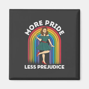 より多くのプライドより少ない偏見LGBTプライド月 マグネット