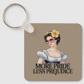 より多くのプライドより少ない偏見LGBTQアリー誇りを持ったプライド キーホルダー (正面)