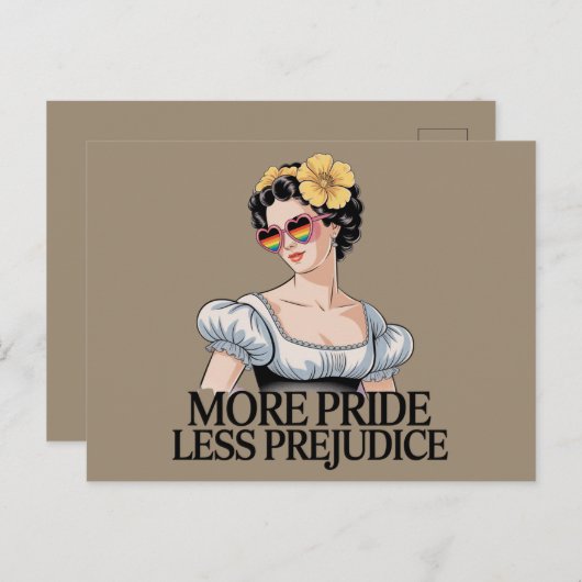 より多くのプライドより少ない偏見LGBTQアリー誇りを持ったプライド ポストカード (正面/裏面)