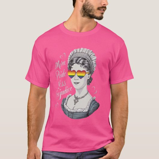 より多くのプライドより少ないLGBTおもしろいプライド月 Tシャツ (正面)
