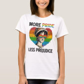 より多くのプライド、より少ない偏見ヴィンテージ虹 Tシャツ (正面)