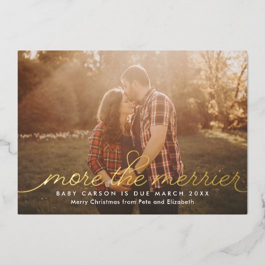 より多くのメリー妊娠ホイルホリデーカード 箔シーズンカード (正面)