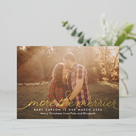 より多くのメリー妊娠ホイルホリデーカード 箔シーズンカード (立ち正面)