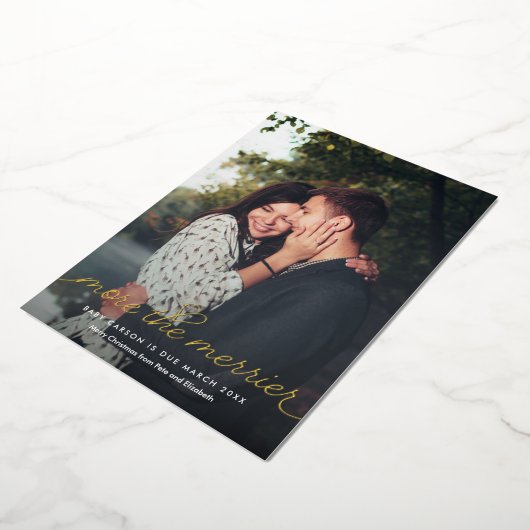 より多くのメリー妊娠ホイルホリデーカード 箔シーズンカード (回転した状態)