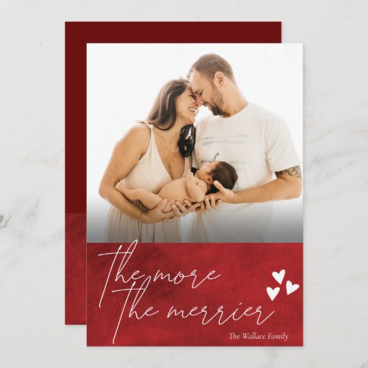 より多くのメリー新生児写真クリスマス シーズンカード (正面/裏面)