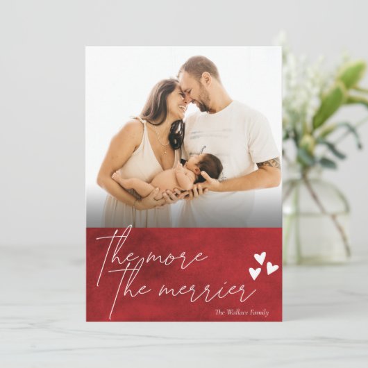 より多くのメリー新生児写真クリスマス シーズンカード (スタンド正面)