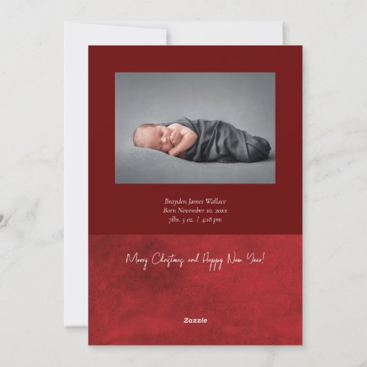 より多くのメリー新生児写真クリスマス シーズンカード (裏面)