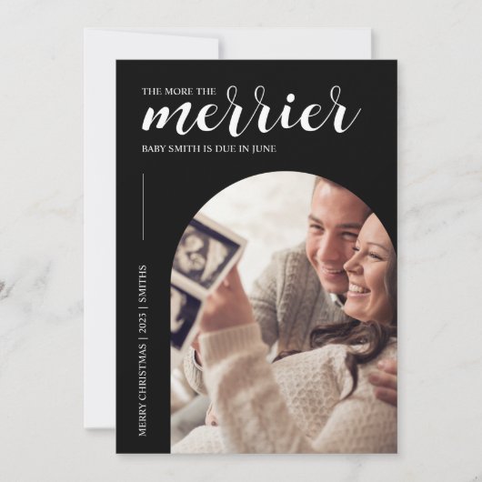 より多くのメリー黒いクリスマス妊娠 シーズンカード (正面)