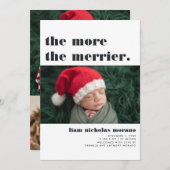 より多くのメリー |クリスマス誕生のお知らせ シーズンカード (正面/裏面)