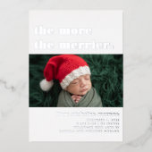 より多くのメリー |クリスマス誕生のお知らせ 箔招待状 (正面)