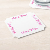 より多くのワインより少ないワインのコースター ペーパーコースター (アングル)