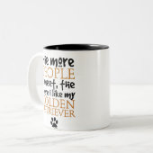 より多くの人々私は…ゴールデン・リトリーバーに会います ツートーンマグカップ (正面左)