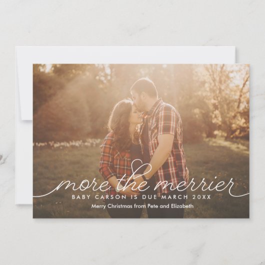 より多くの妊娠メリークリスマスカード シーズンカード (正面)