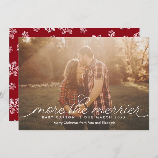 より多くの妊娠メリークリスマスカード シーズンカード (正面/裏面)