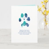 より多くの強さ ティールとブルーのカード カード (黄色い花)