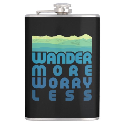 より多くの心配の少ない/青グラデーション フラスク (正面)