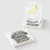 より多くの心配をより少なく愛して下さい ストーンコースター (横)