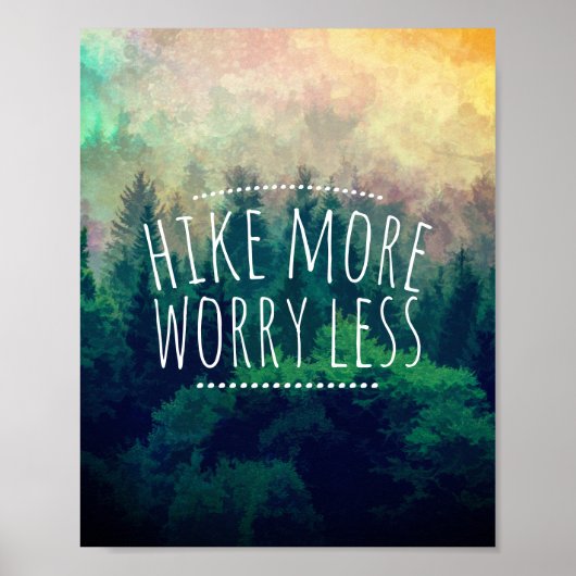 より多くの心配を減らす引用文文字自然アート ポスター (正面)