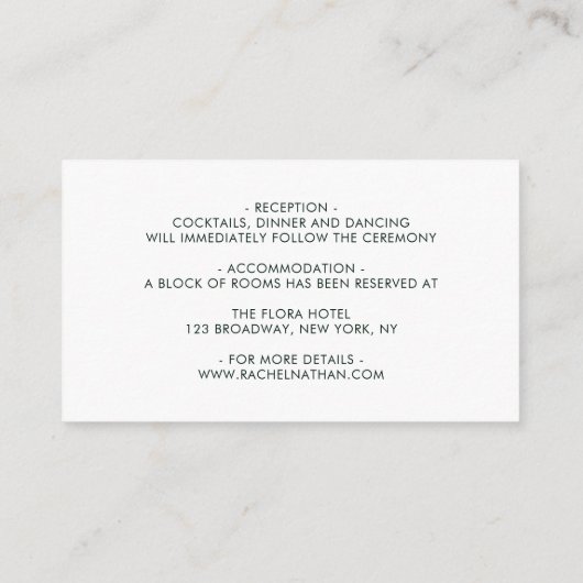 より多くの情報を結婚する赤面のピンクの開花 エンクロージャーカード (裏面)