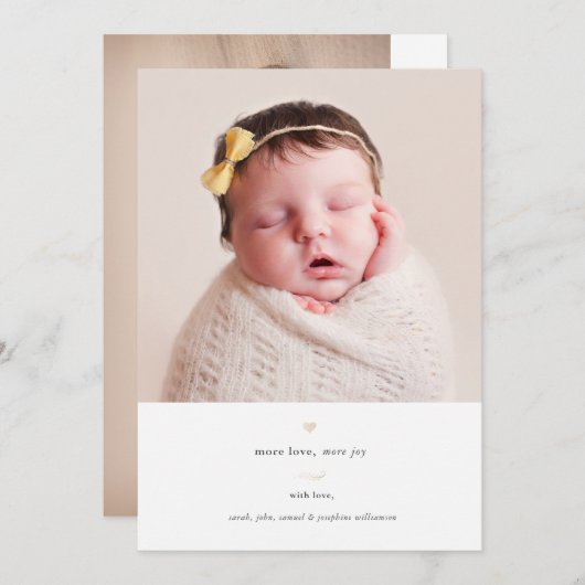 より多くの愛、より多くの喜び |休日出産のお知らせ シーズンカード (正面/裏面)