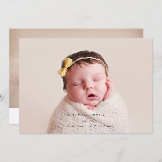 より多くの愛、より多くの喜び |休日出産のお知らせ シーズンカード (正面/裏面)