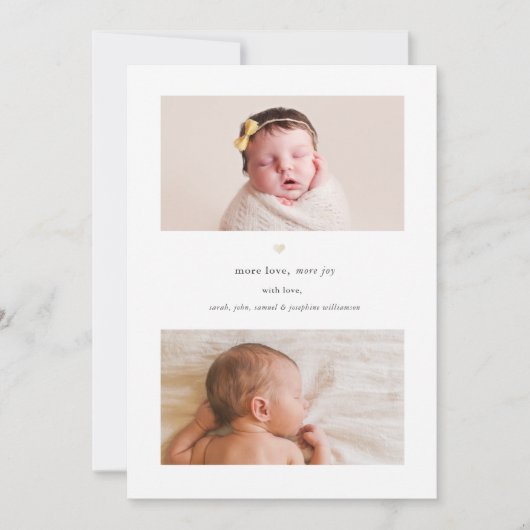 より多くの愛、より多くの喜び |休日出産のお知らせ シーズンカード (正面)