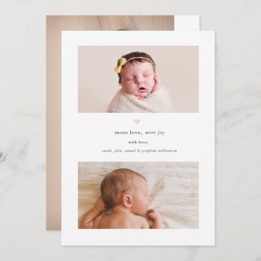 より多くの愛、より多くの喜び |休日出産のお知らせ シーズンカード (正面/裏面)