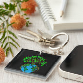 より多くの木を願う、地球の日の木の根 キーホルダー (正面右)