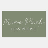 より多くの植物より少ない人おもしろい緑化 長方形シール (正面)