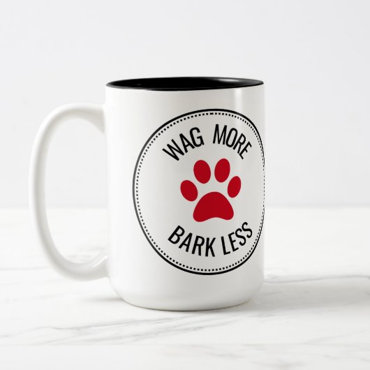 より多くの樹皮より少ないマグカップ ツートーンマグカップ (左)