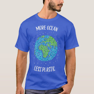 より多くの海が少ないプラスチックの地球気候変動 Tシャツ